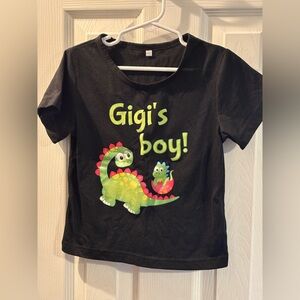 SHEIN Black 'Gigi's Boy' Dinosaur Tee